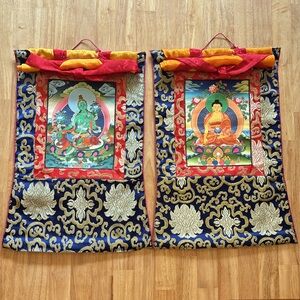 Tibetan Painted Thangka - wall art decor